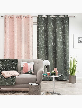 Rideau a oeillets imprimé métallisé Artyline