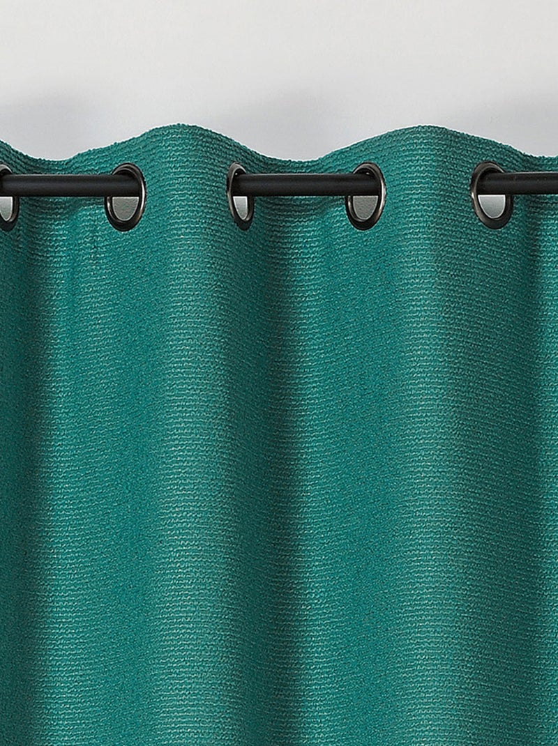 Rideau à l'aspect texturé en bouclette Bleu turquoise - Kiabi