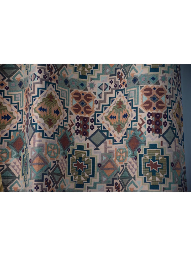 Rideau à motifs ethniques terracotta – 130x240 cm Orange - Kiabi
