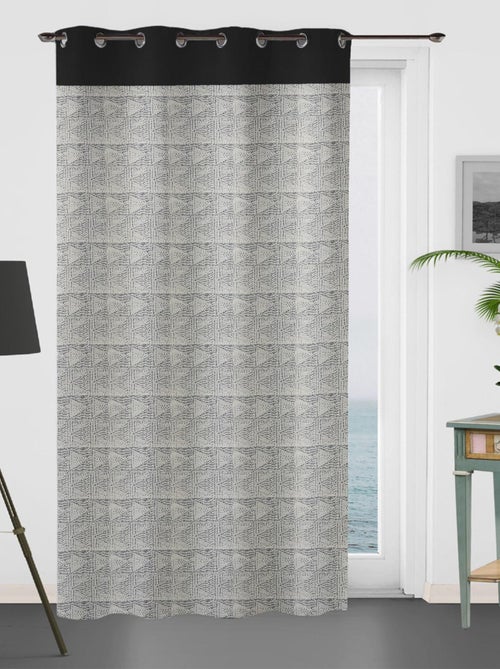Rideau à motifs graphiques en 100% coton - Kiabi