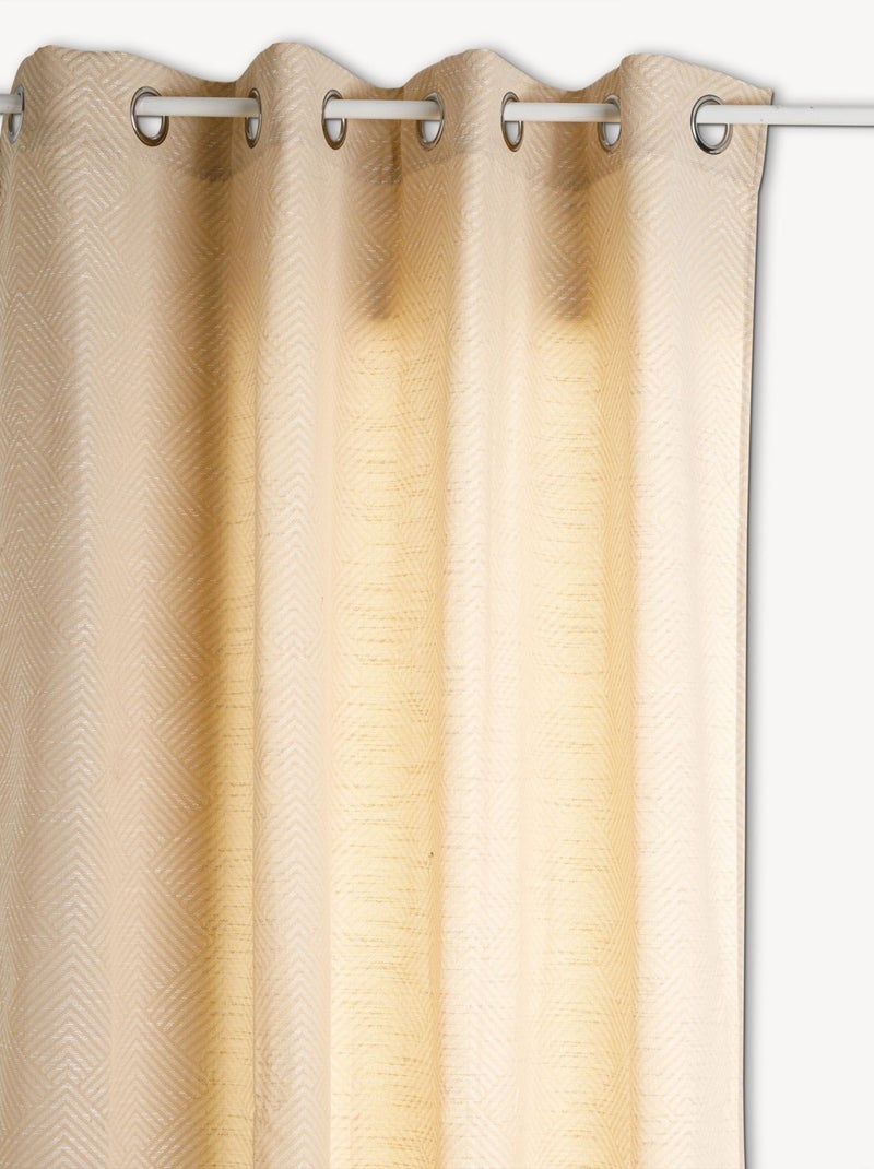 Rideau à motifs jacquard GEOM Beige - Kiabi