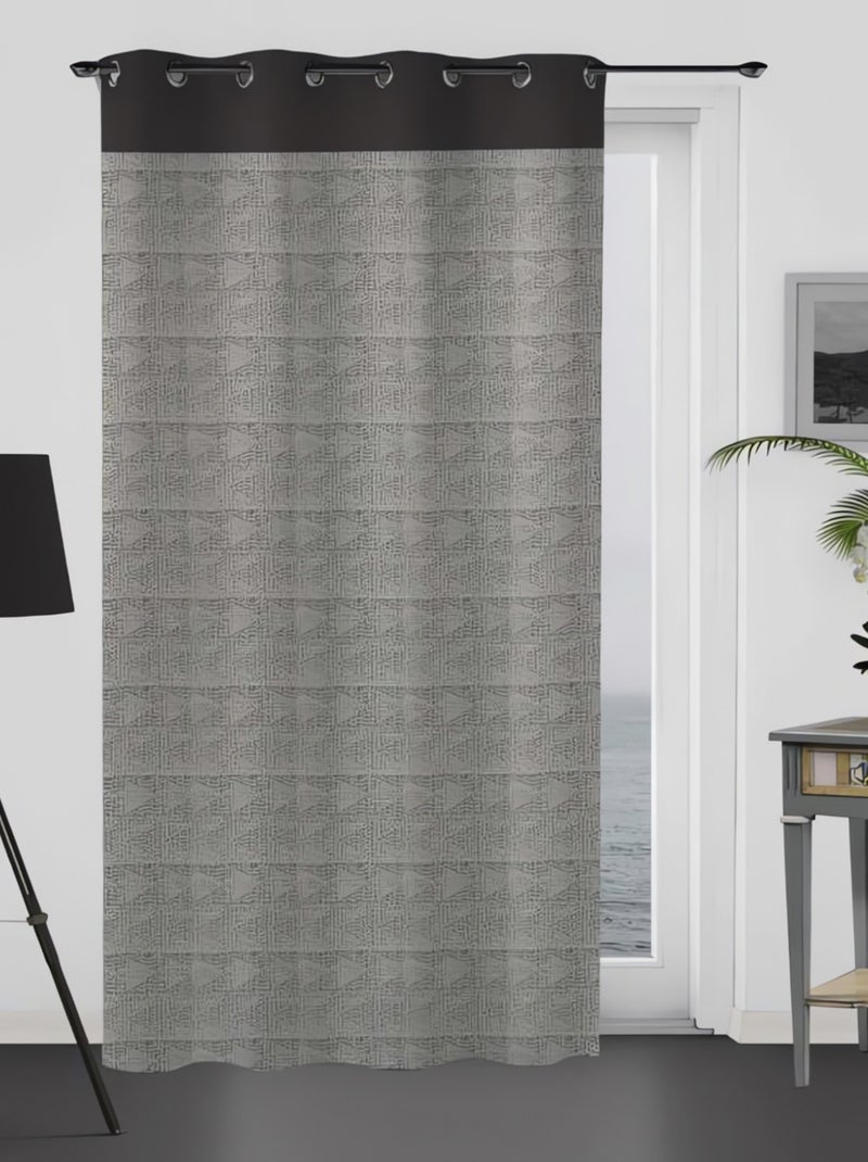 Rideau à oeillet en coton 135x250 cm KHEOPS noir Noir - Kiabi