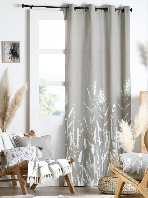 Rideau à oeillet tamisant pampa - Kiabi