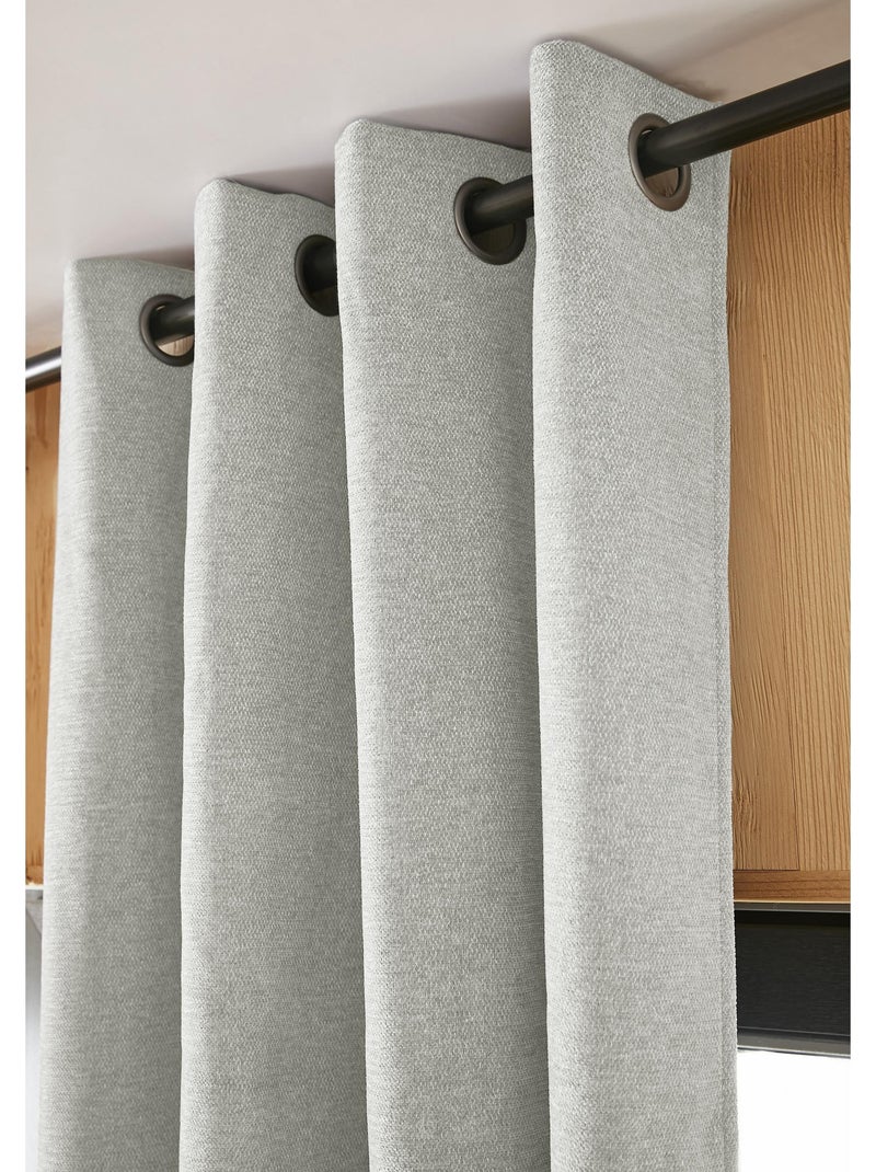 Rideau à oeillets - 100% occultant - doublé polaire - bjorn Vert eucalyptus - Kiabi