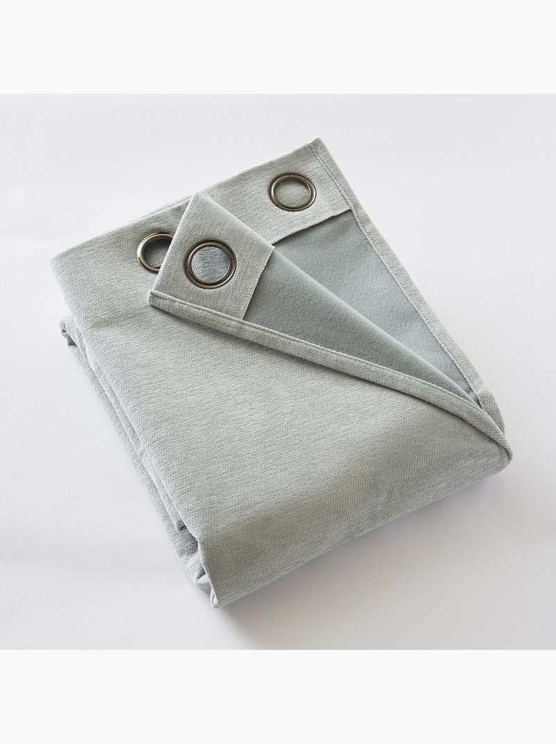 Rideau à oeillets - 100% occultant - doublé polaire - bjorn Vert eucalyptus - Kiabi