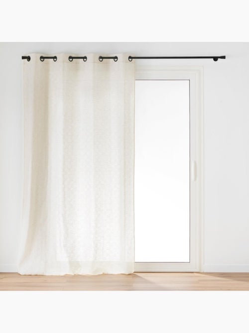 Rideau à Œillets - 140 x 260 cm - Effet Lin Tissé Logan - Kiabi