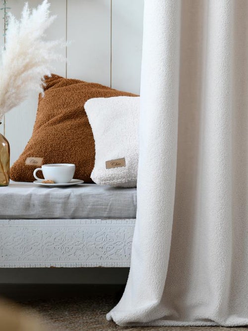 Rideau à oeillets  - Effet bouclette - Kiabi