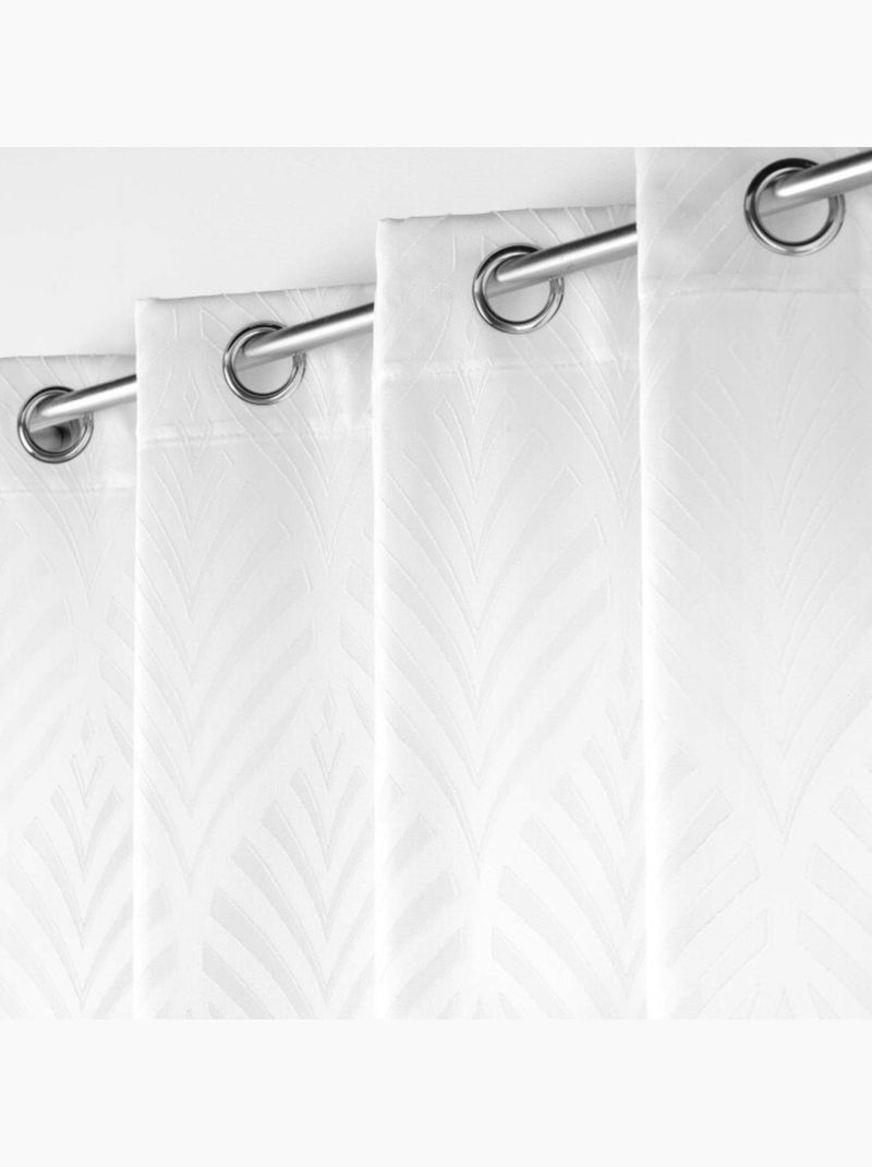 Rideau a oeillets - En jacquard - Victoria Blanc - Kiabi