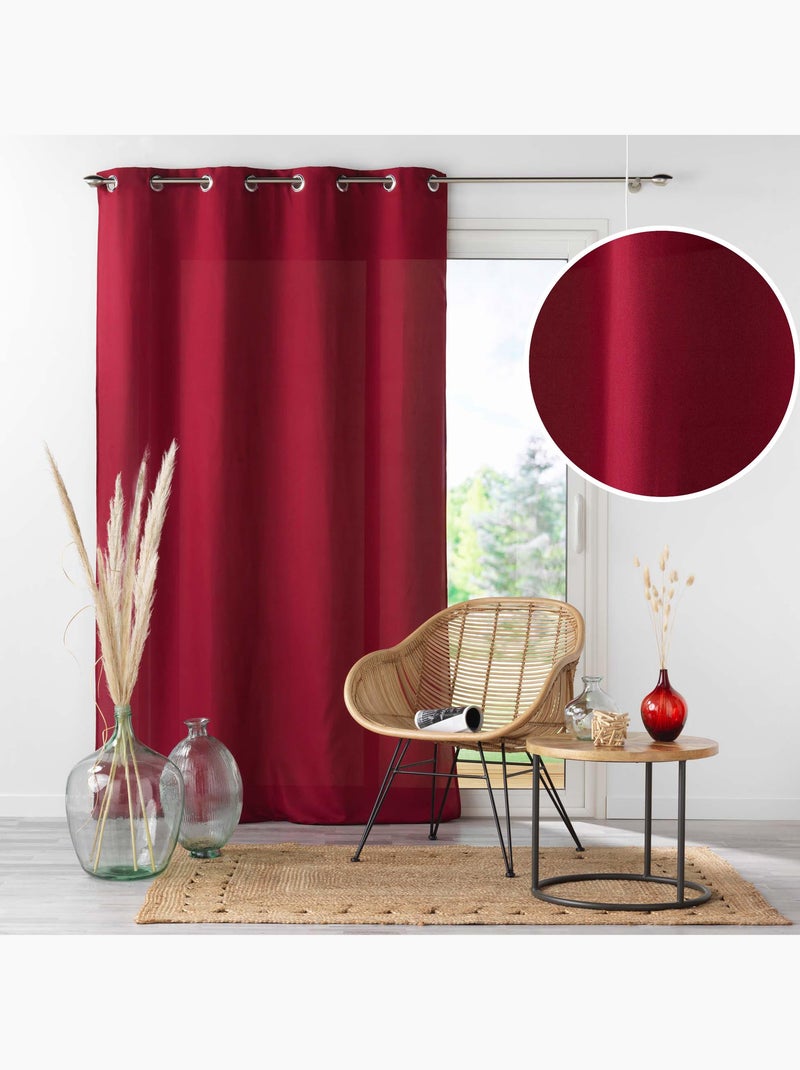 Rideau à œillets - Microfibre légère - Absolu Bordeaux - Kiabi