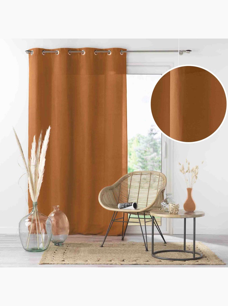 Rideau à œillets - Microfibre légère - Absolu Camel - Kiabi