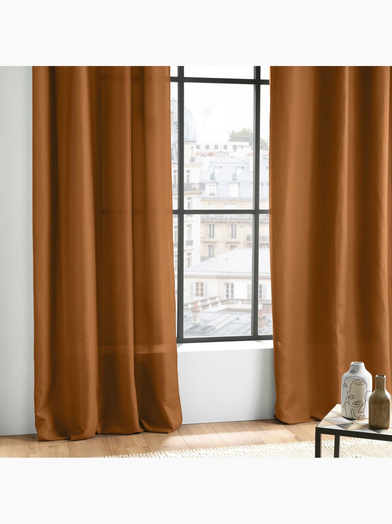 Rideau à œillets - Microfibre légère - Absolu Camel - Kiabi