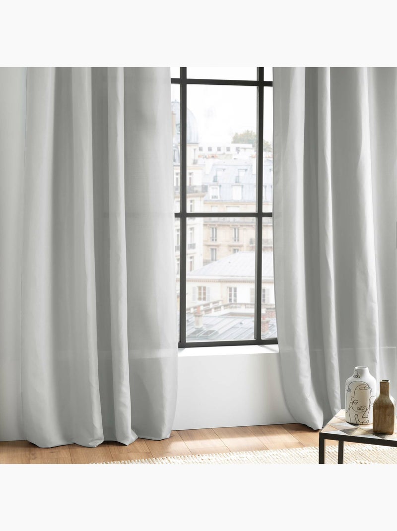 Rideau à œillets - Microfibre légère - Absolu Gris - Kiabi