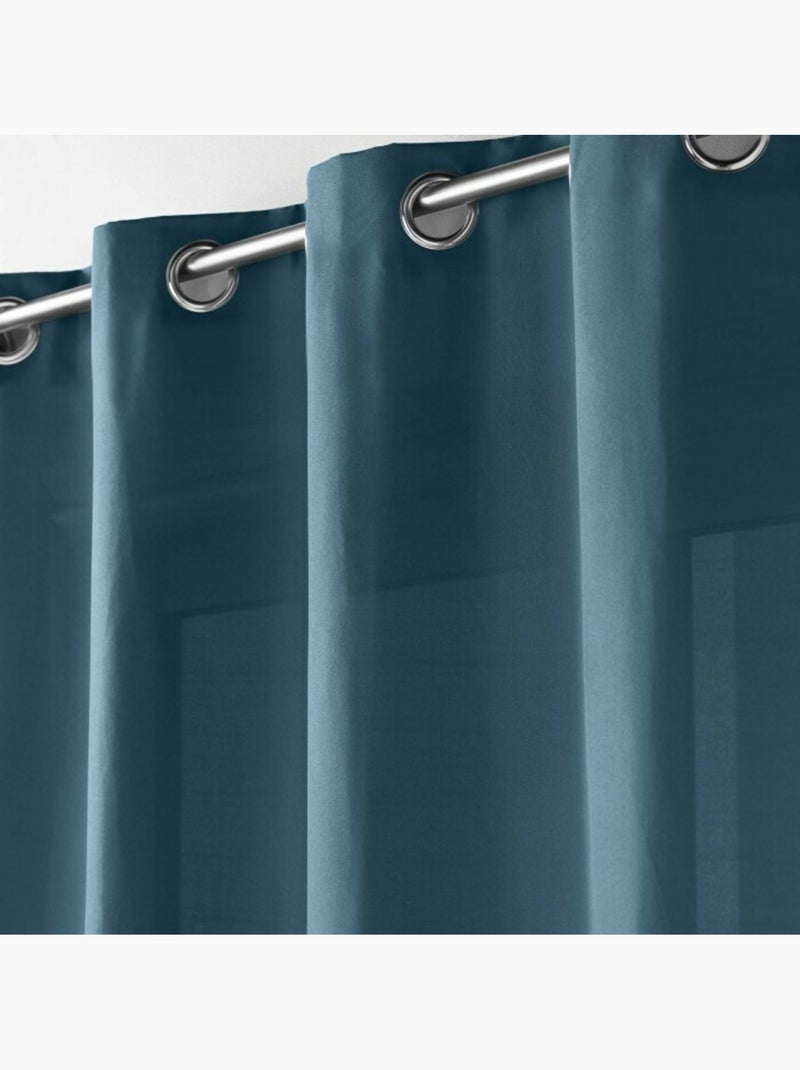 Rideau à œillets - Microfibre légère - Absolu Indigo - Kiabi