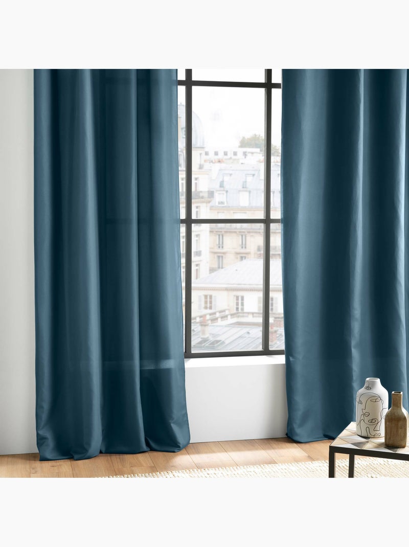 Rideau à œillets - Microfibre légère - Absolu Indigo - Kiabi