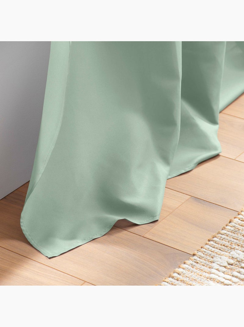 Rideau à œillets - Microfibre légère - Absolu Vert Sauge - Kiabi