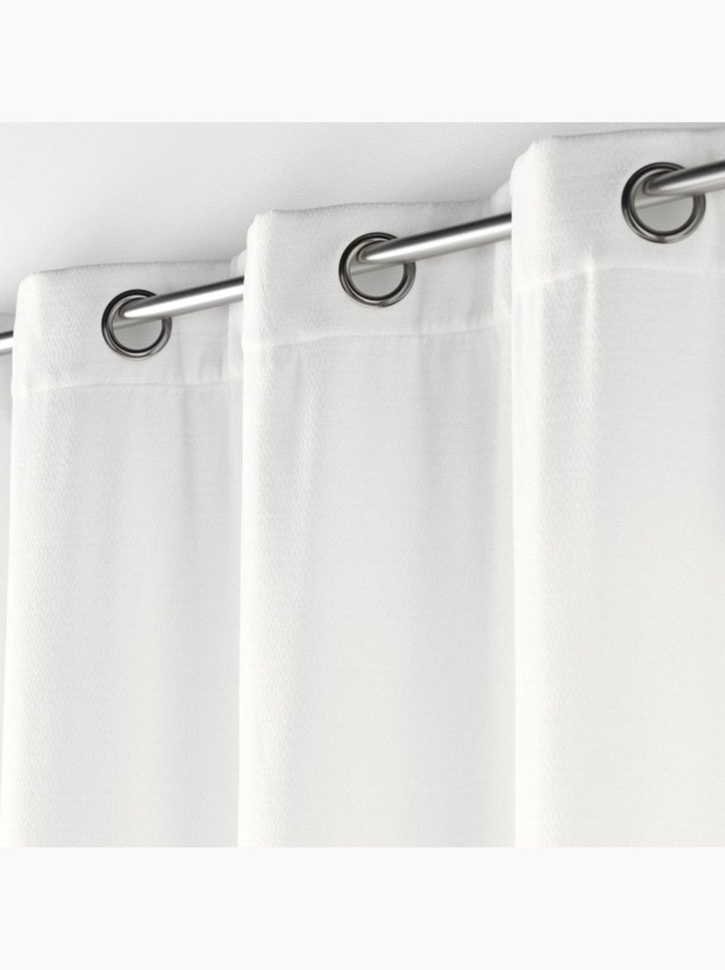Rideau a œillets - Velours jacquard épais -Mika Blanc - Kiabi