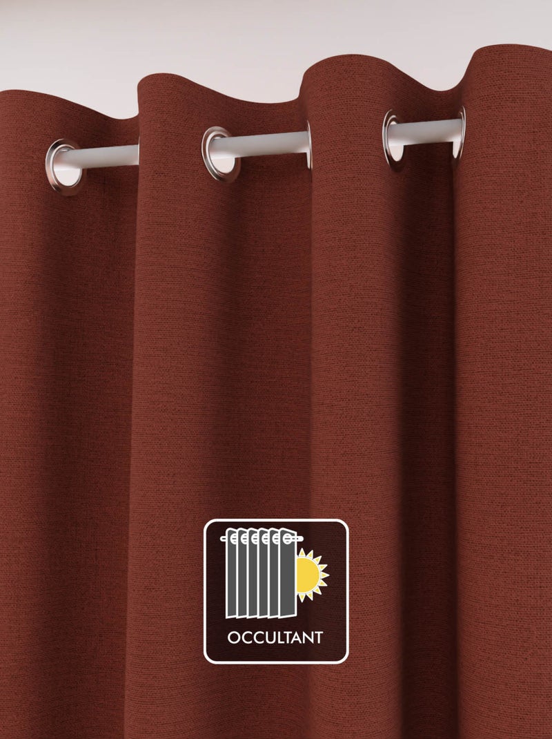 Rideau à oeillets 100% occultant ECLIPSE, par Soleil d'Ocre Rouge brique - Kiabi
