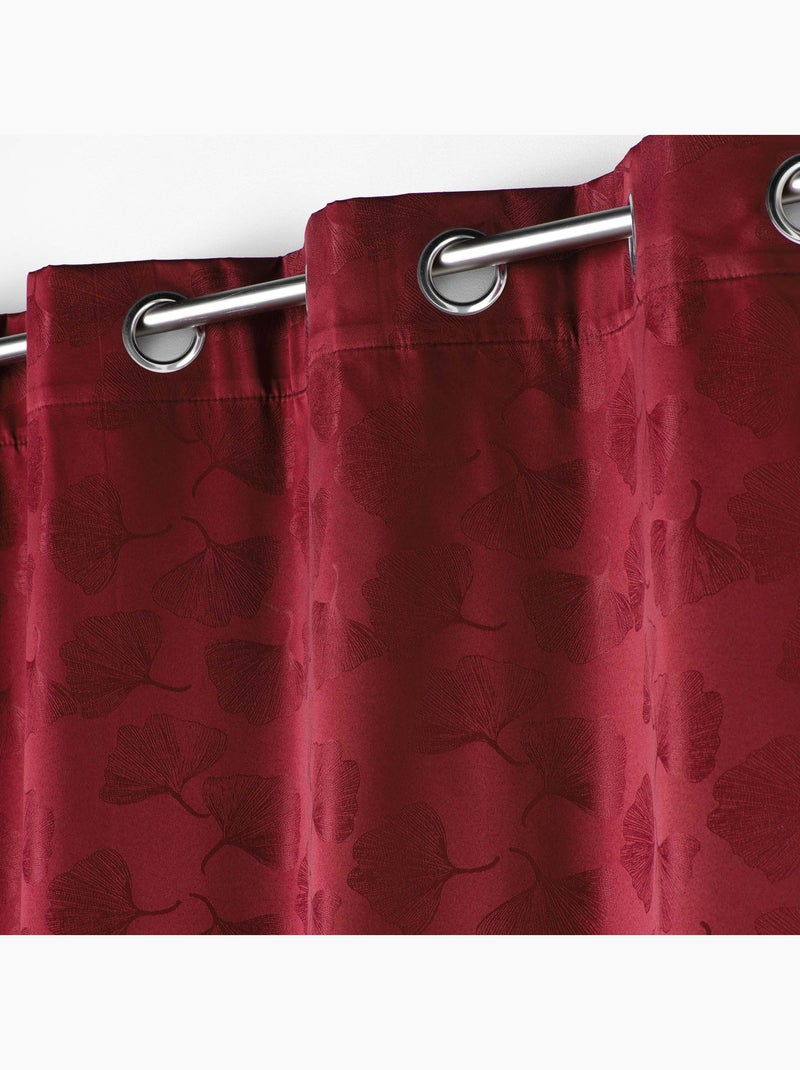 Rideau à œillets – 100% Occultant Jacquard Lunella Bordeaux - Kiabi