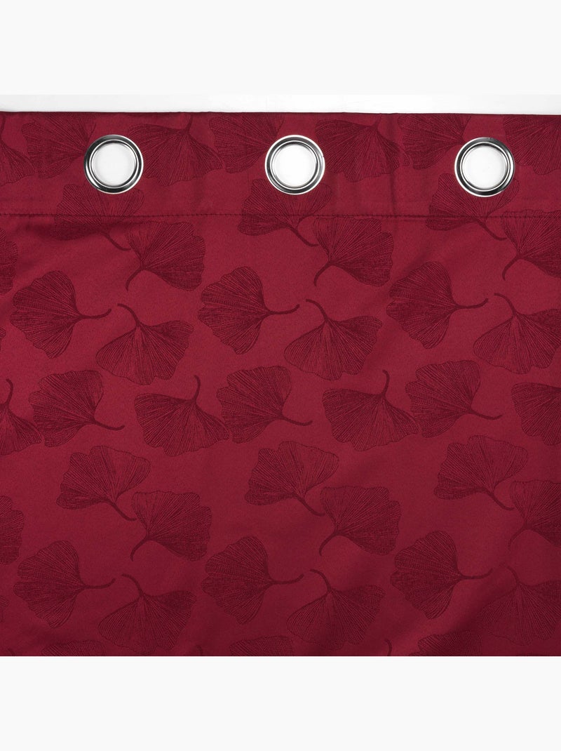 Rideau à œillets – 100% Occultant Jacquard Lunella Bordeaux - Kiabi