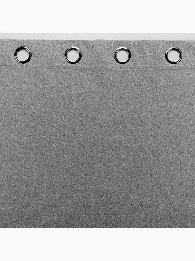 Rideau à œillets 100% occultant thermique uni occultissime Gris - Kiabi