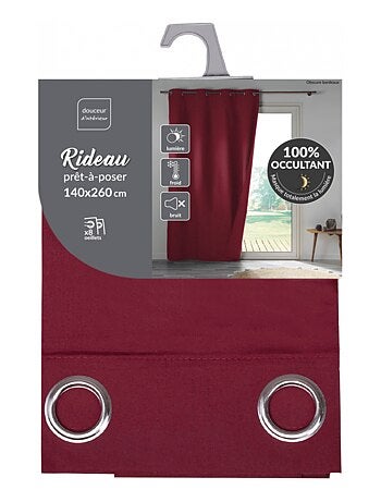 Rideau à oeillets 100% occultant/microfibre unie obscure