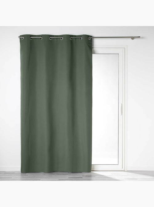 Rideau à oeillets 100% occultant/microfibre unie obscure - Kiabi