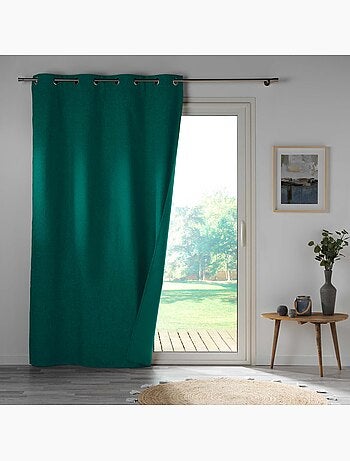 Rideau à oeillets 100% occultant/microfibre unie obscure