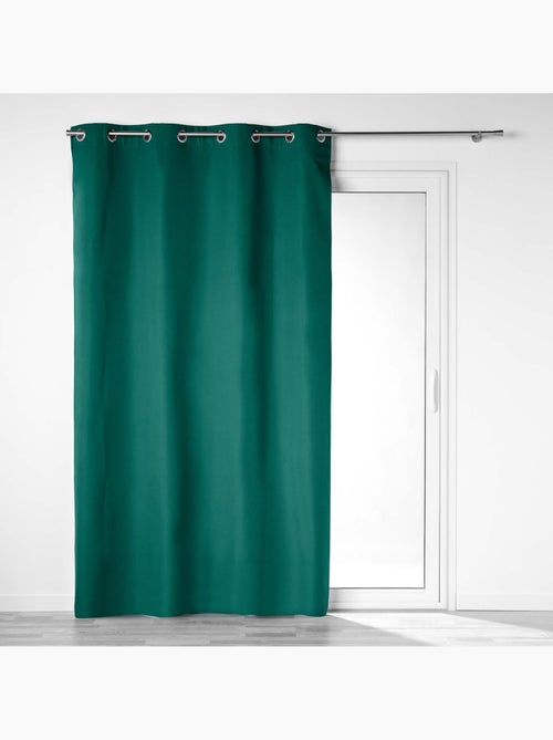 Rideau à oeillets 100% occultant/microfibre unie obscure - Kiabi