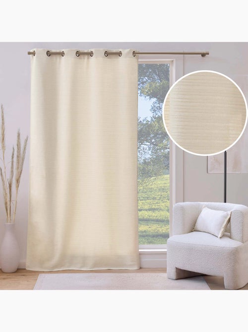 Rideau à œillets 135 x 240 cm velours uni shelby naturel - Kiabi Rideau à œillets 135 x 240 cm velours uni shelby naturel - Kiabi