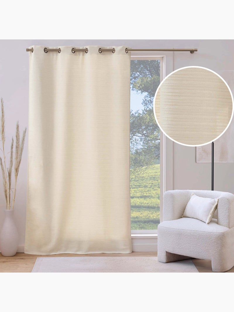 Rideau à œillets 135 x 240 cm velours uni shelby naturel Beige naturel - Kiabi