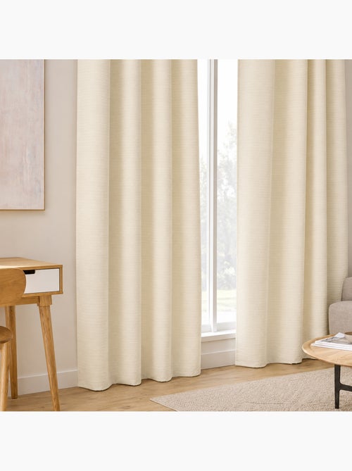 Rideau à œillets 135 x 240 cm velours uni shelby naturel - Kiabi Rideau à œillets 135 x 240 cm velours uni shelby naturel - Kiabi