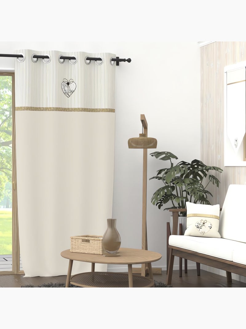 Rideau à oeillets 135x250 cm AIMEE, par Soleil d'Ocre Beige - Kiabi