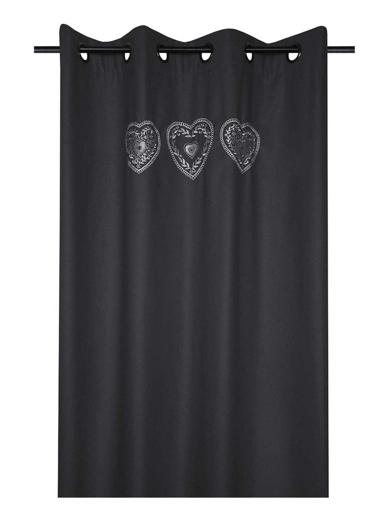 Rideau à œillets 135x260 cm Chevenoz anthracite Gris - Kiabi