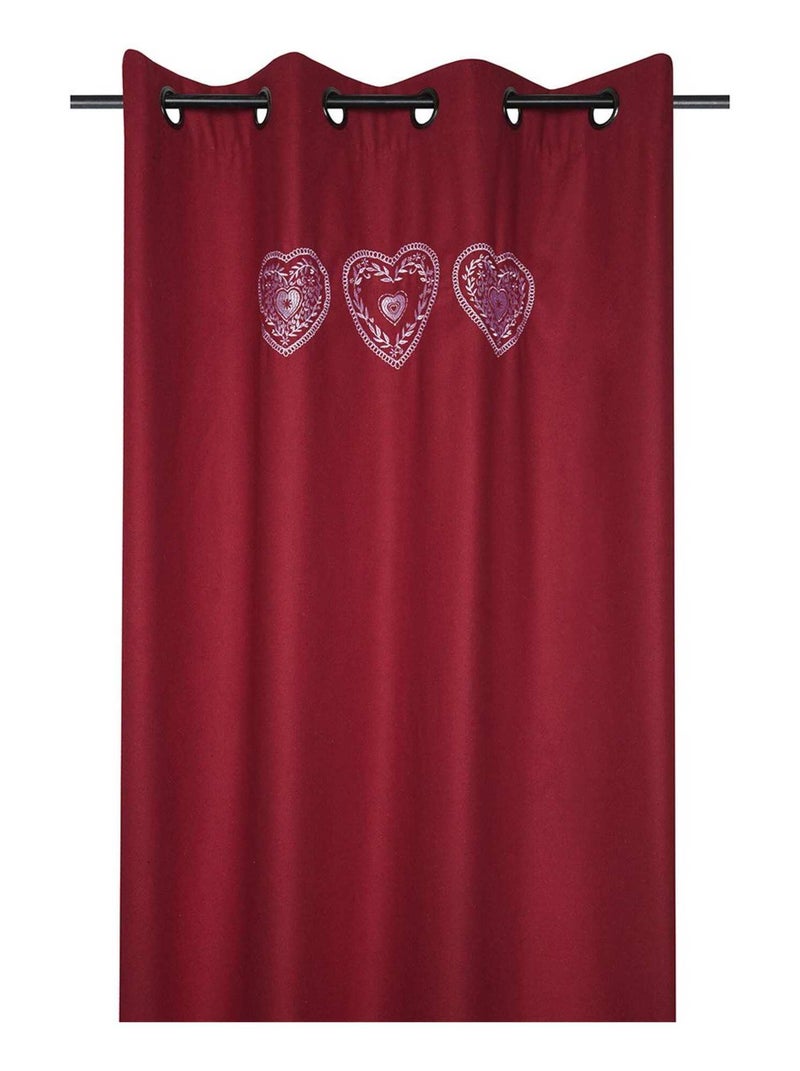 Rideau à œillets 135x260 cm Chevenoz rouge Rouge - Kiabi