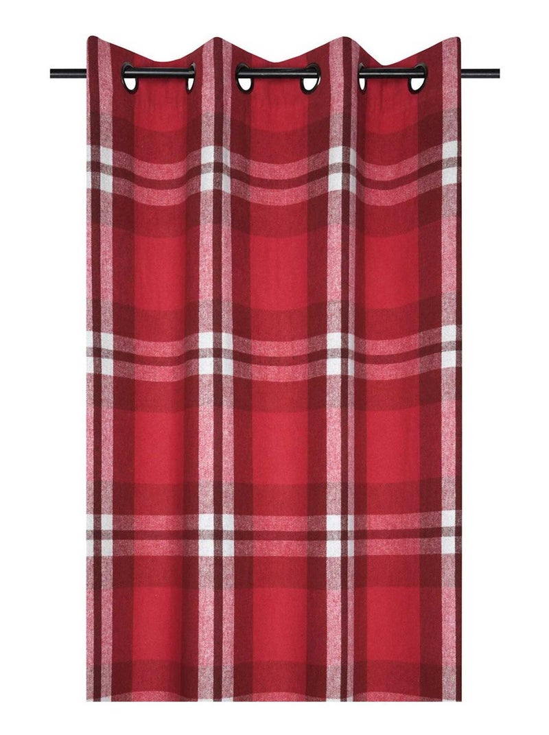 Rideau à œillets 135x260 cm Leman rouge Rouge - Kiabi