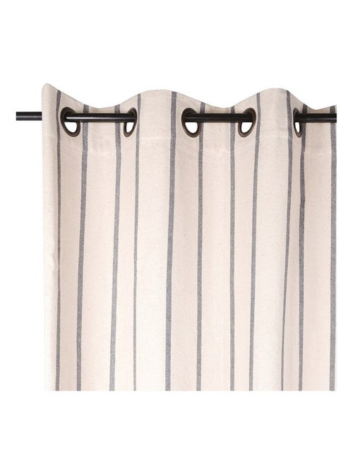 Rideau à œillets 135x260 cm St Trop anthracite coton - Kiabi