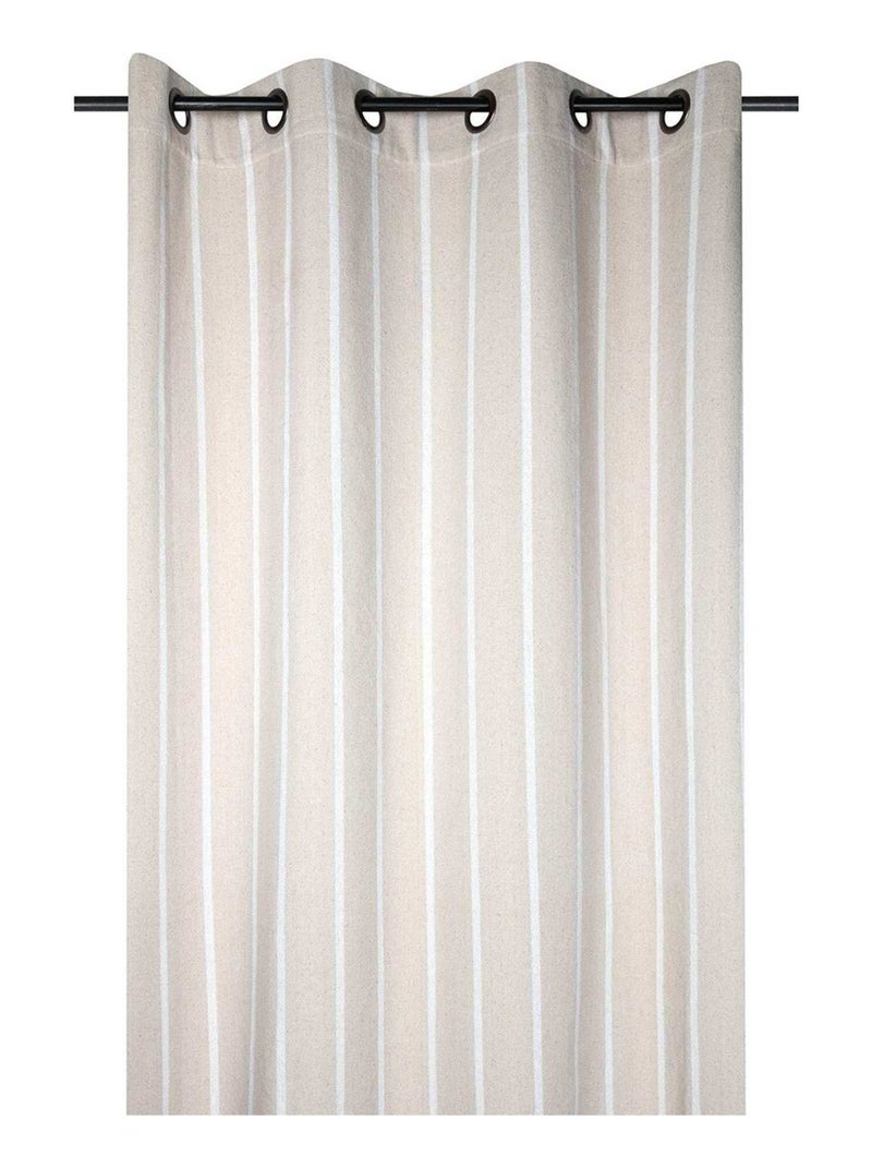 Rideau à œillets 135x260 cm St Trop blanc coton Blanc - Kiabi