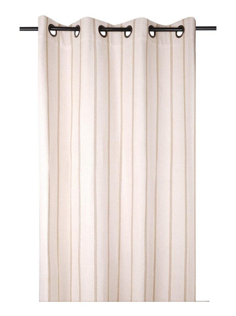 Rideau à œillets 135x260 cm St Trop lin coton Beige - Kiabi