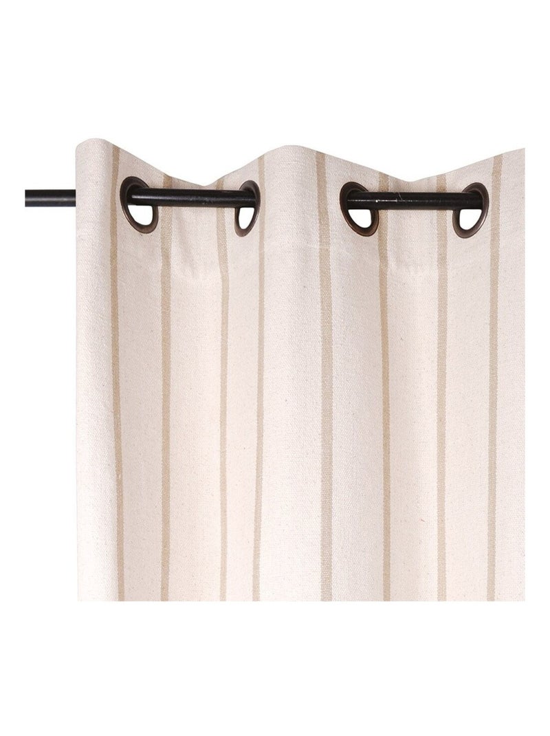 Rideau à œillets 135x260 cm St Trop lin coton Beige - Kiabi