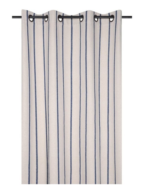 Rideau à œillets 135x260 cm St Trop marine coton - Kiabi