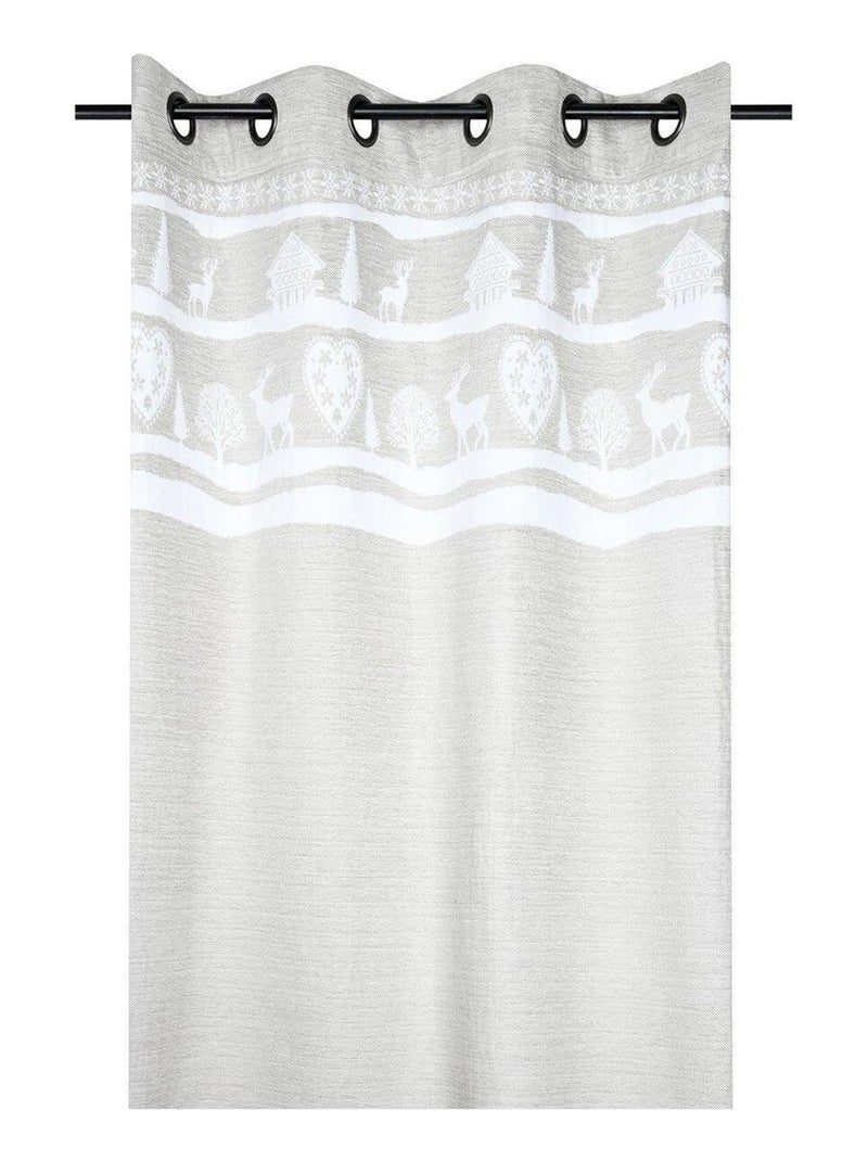 Rideau à œillets 135x260 cm Valbonnais lin Beige - Kiabi