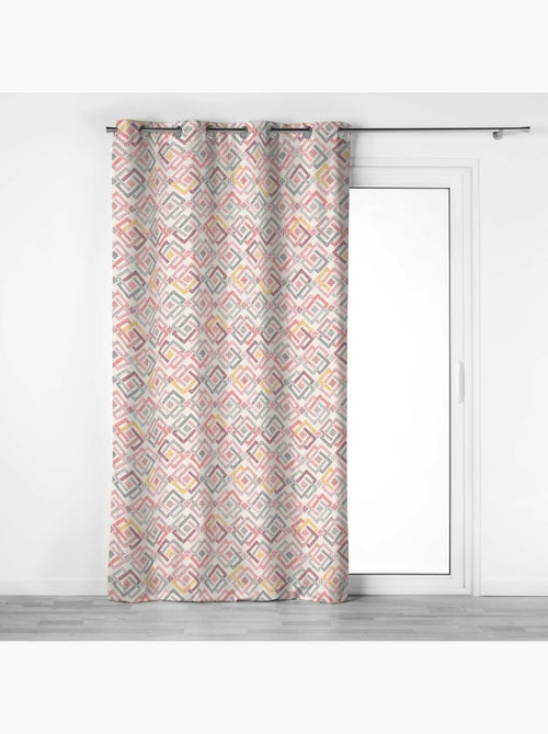 Rideau à œillets 140 x 240 cm – Coton imprimé ZOUALA – Motif graphique coloré - Kiabi Rideau à œillets 140 x 240 cm – Coton imprimé ZOUALA – Motif graphique coloré - Kiabi