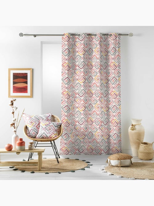 Rideau à œillets 140 x 240 cm – Coton imprimé ZOUALA – Motif graphique coloré - Kiabi Rideau à œillets 140 x 240 cm – Coton imprimé ZOUALA – Motif graphique coloré - Kiabi