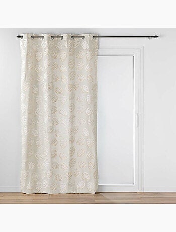 Rideau a oeillets 140 x 240 cm polycoton imprimé metallisé Evasion