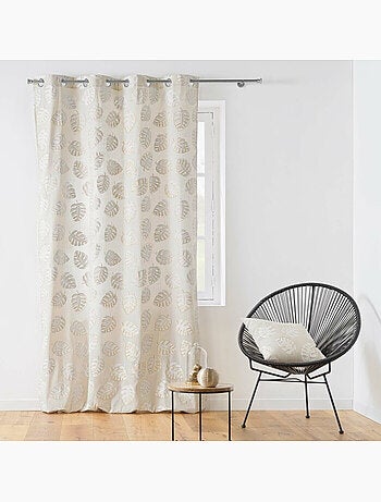 Rideau a oeillets 140 x 240 cm polycoton imprimé metallisé Evasion