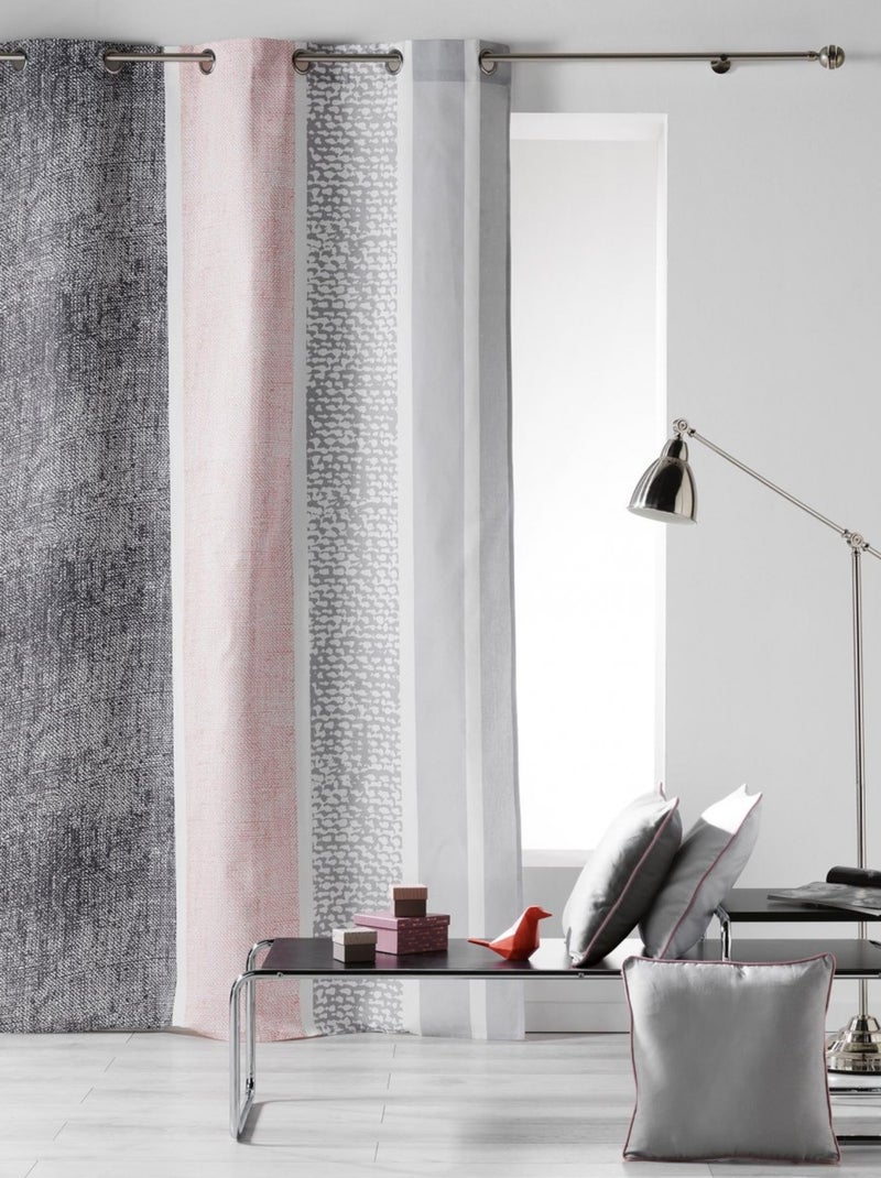 Rideau à oeillets 140 x 240 cm Textilio Rose Rose - Kiabi