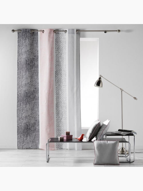 Rideau à oeillets 140 x 240 cm Textilio Rose - Kiabi