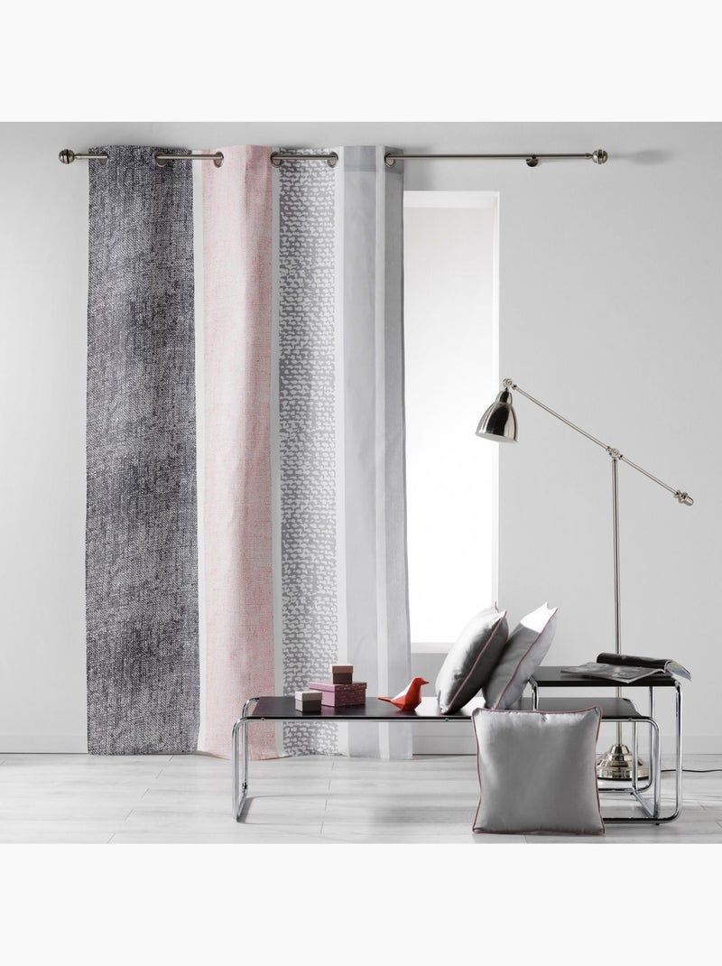 Rideau à oeillets 140 x 240 cm Textilio Rose Rose - Kiabi