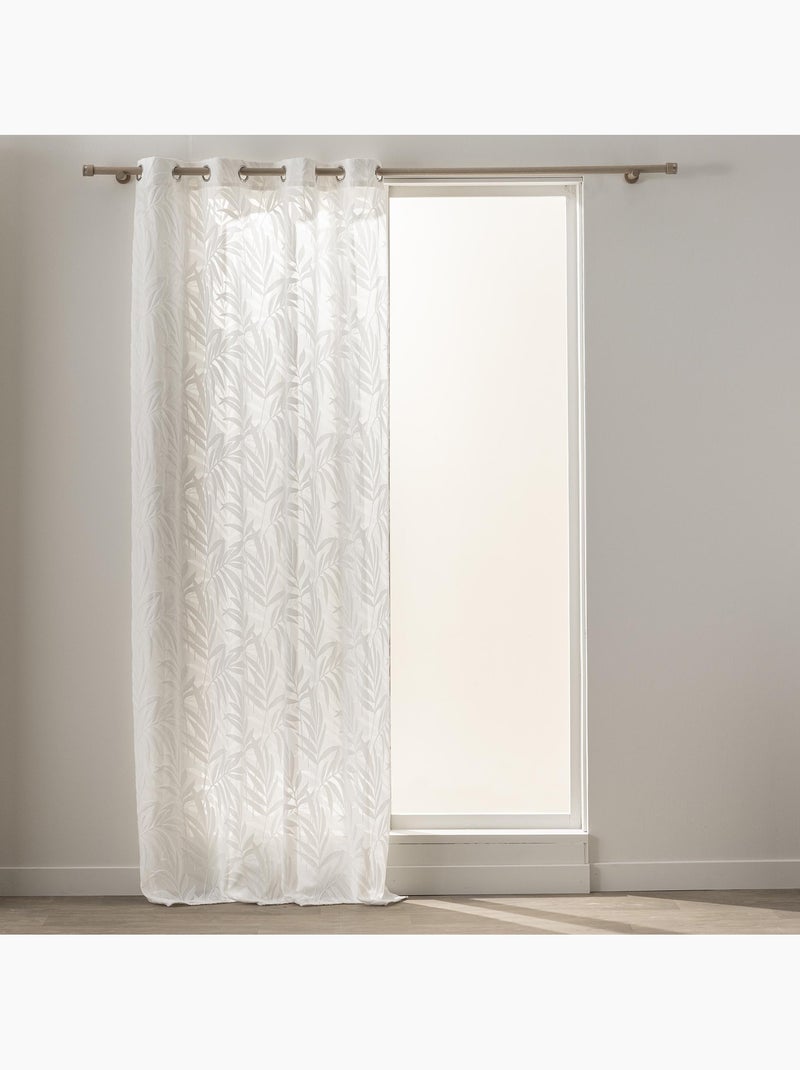 Rideau à œillets 140 x 260 cm - Velours dévoré GALOE Blanc - Kiabi