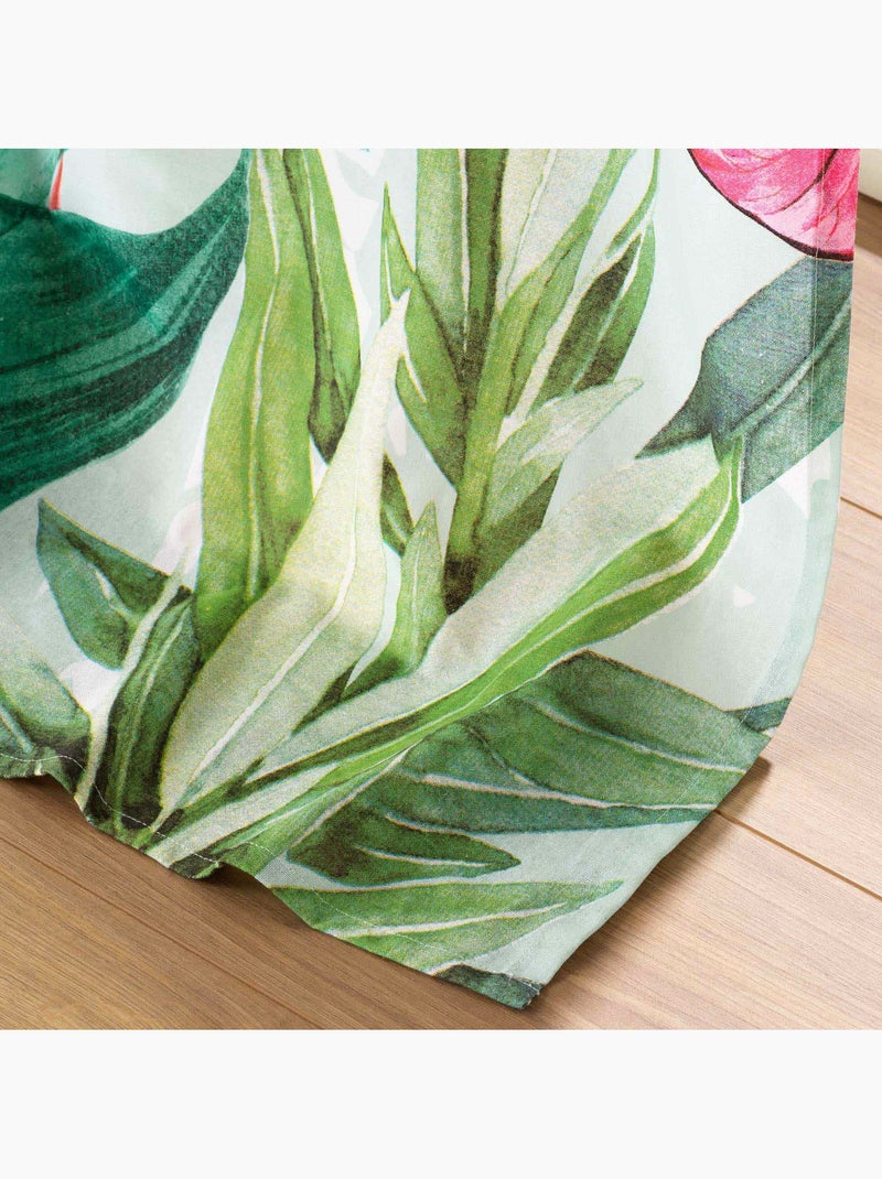 Rideau à œillets 140 x 260 cm – 100% coton imprimé – Modèle Louisiane Vert - Kiabi